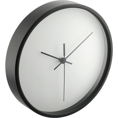 Wooden Frame 10” Diameter Wall Clock - Black