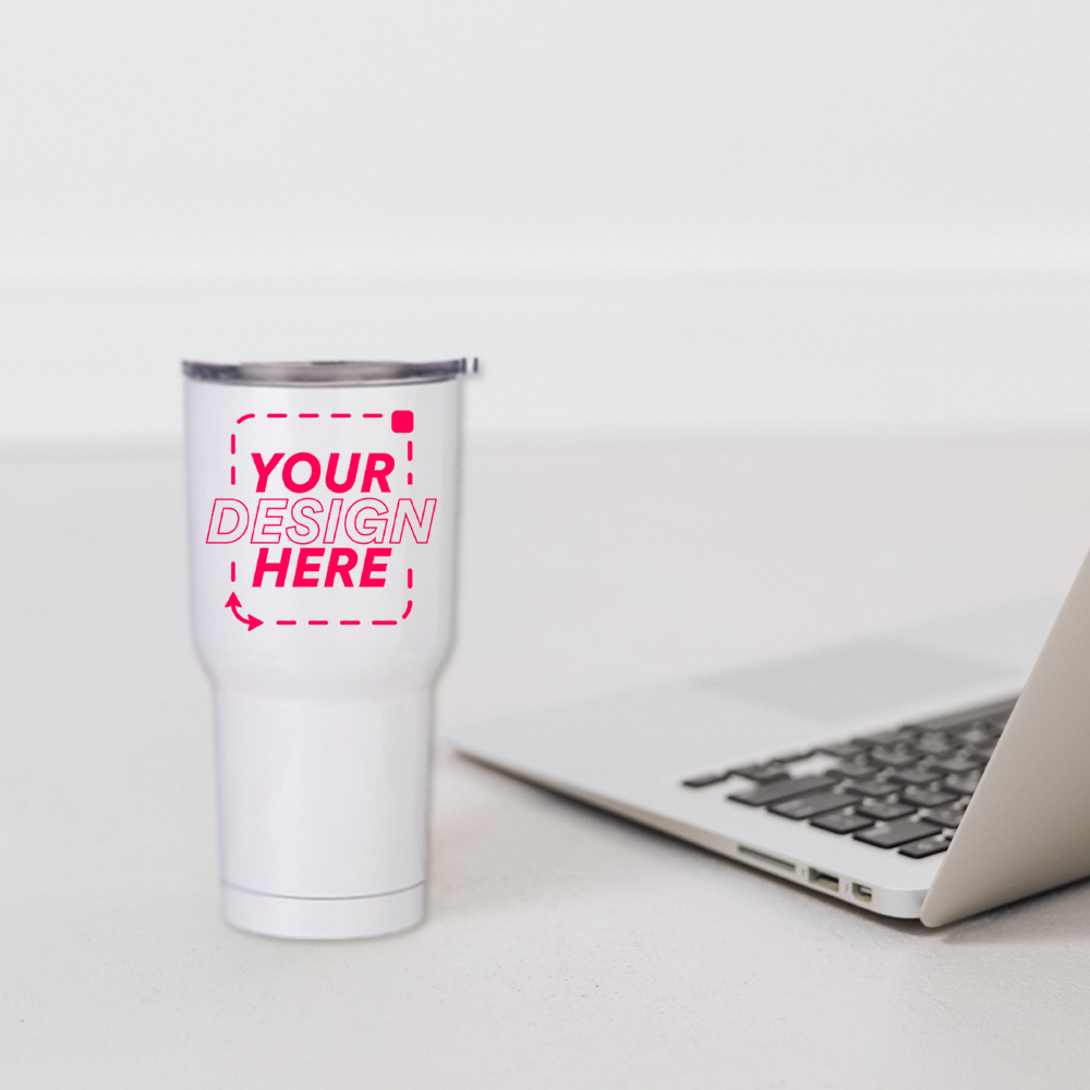30oz White Travel Tumbler