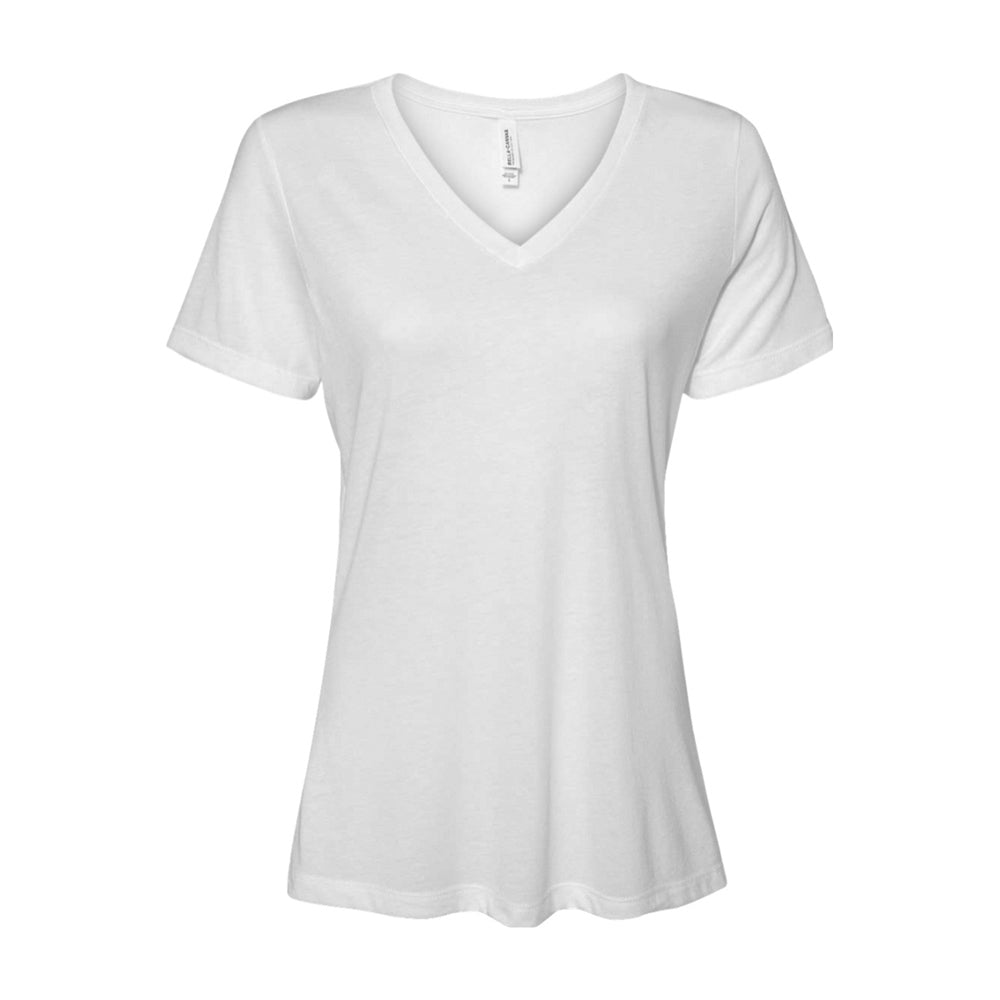 Bella + Canvas Woman’s Relaxed Jersey Short Sleeve V-Neck T-Shirt