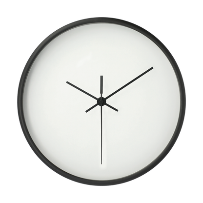 Wooden Frame 10” Diameter Wall Clock - Black