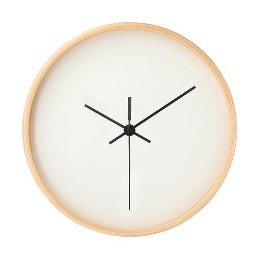 Wooden Frame 10” Diameter Wall Clock - Natural