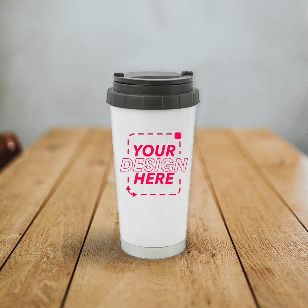 16oz White Travel Tumbler