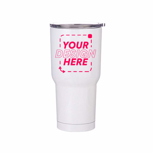 30oz White Travel Tumbler