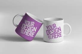 two purple POD mugs