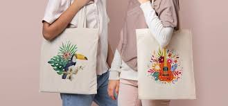 man and girl with POD tote bags