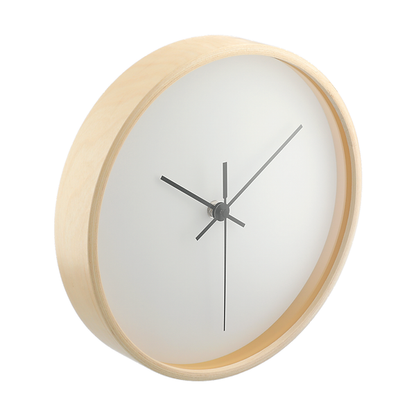 Wooden Frame 10” Diameter Wall Clock - Natural