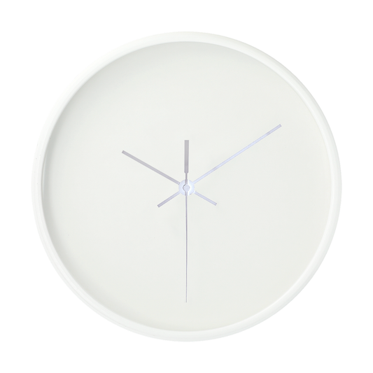 Wooden Frame 10” Diameter Wall Clock - White