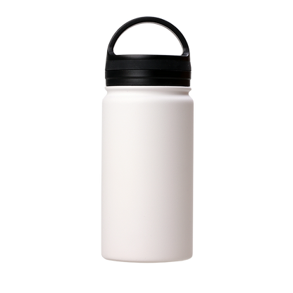 12oz Stainless Steel White Coated Water bottle with Handle lid