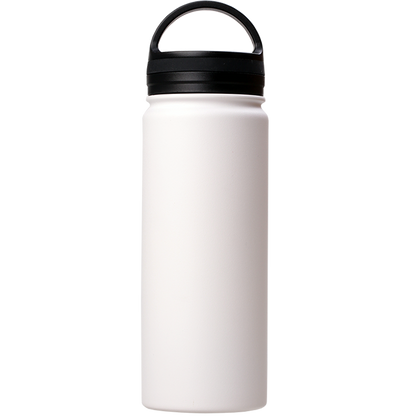 18oz Stainless Steel White Coated Water bottle with Handle lid
