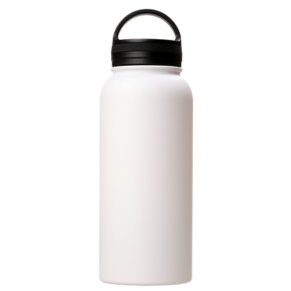 32oz Stainless Steel White Coated Water bottle with Handle lid